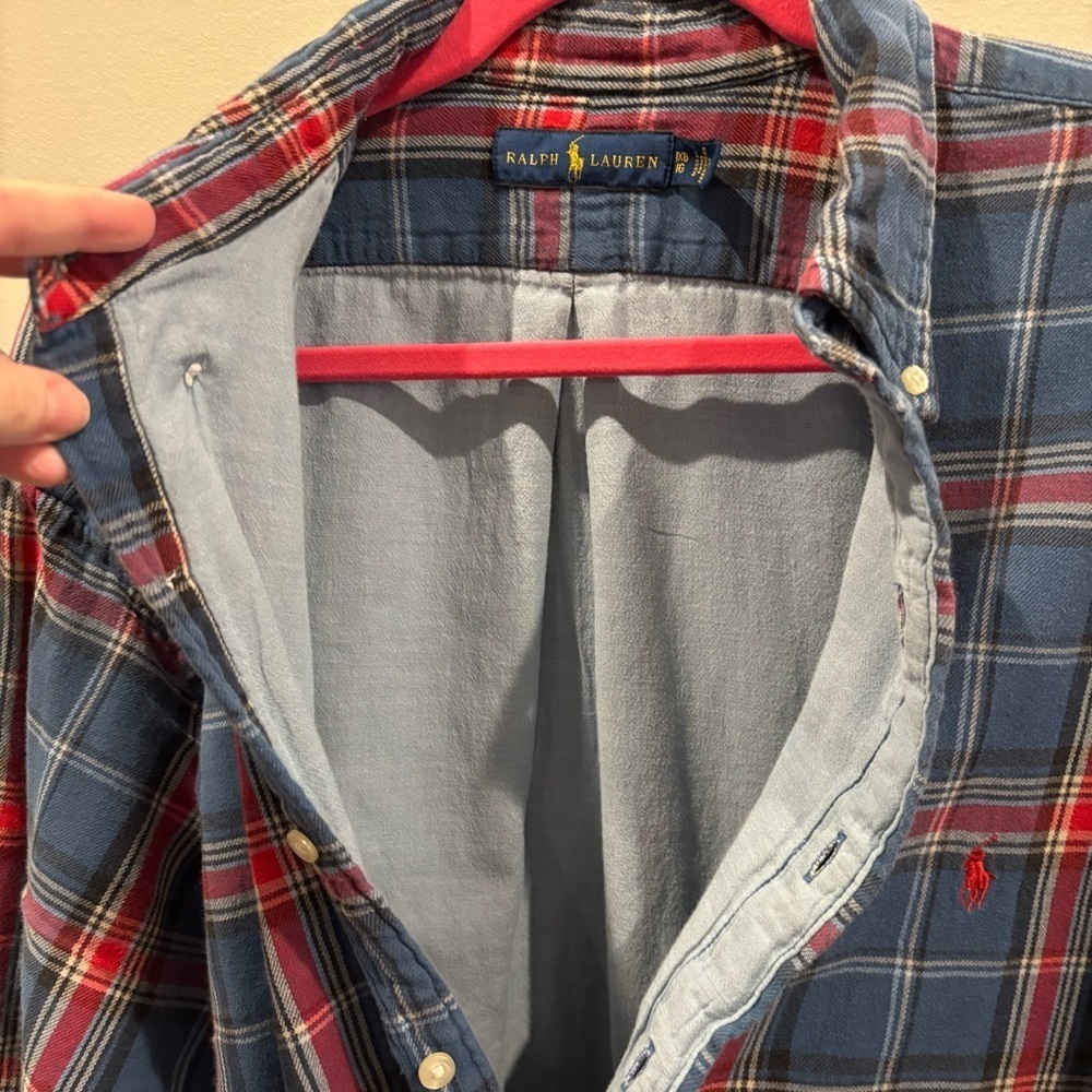 Ralph Lauren Plaid Flannel Lined Button Down - Picture 3 of 5